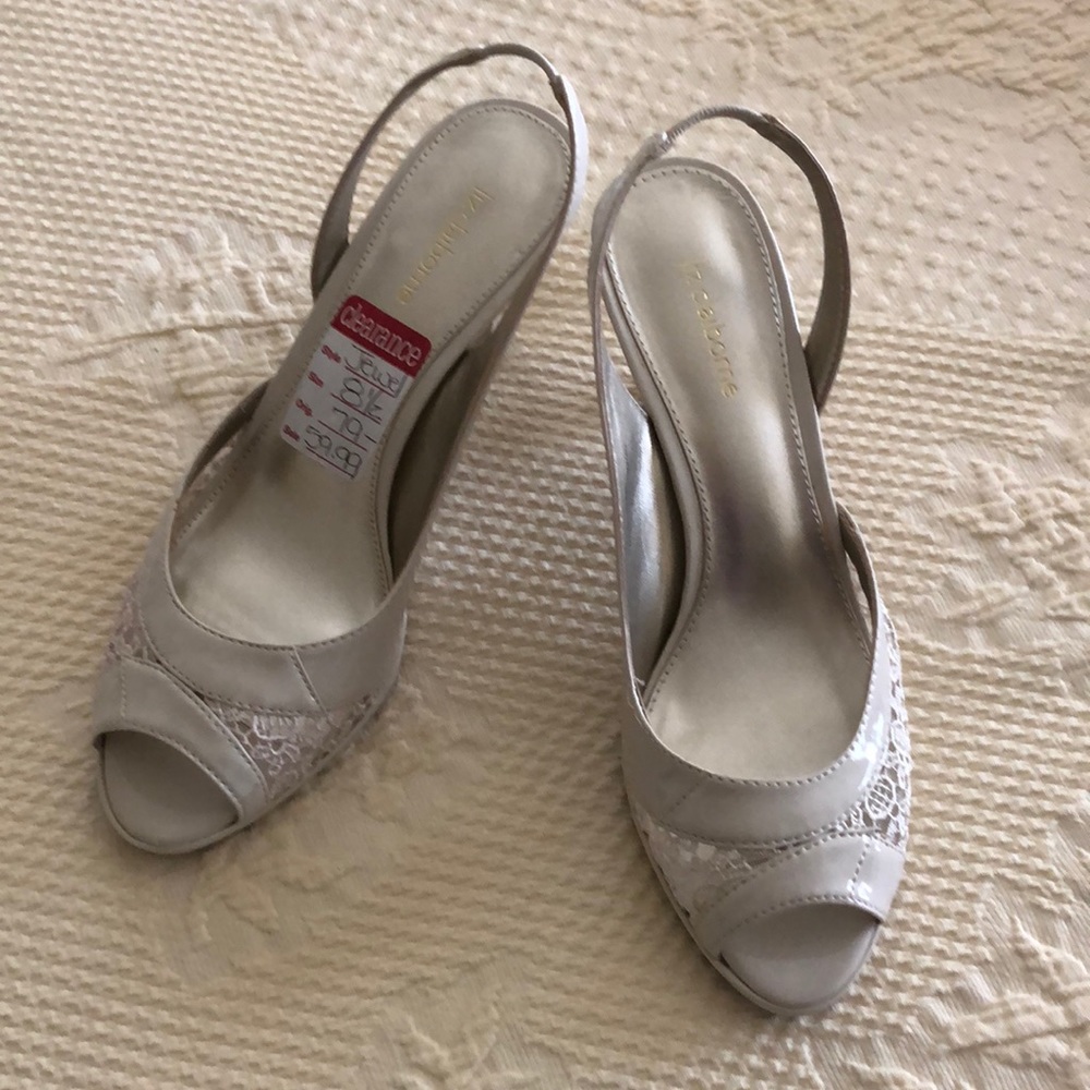 Liz Claiborne heel shoe with lace , back strap size 8 1/2 M